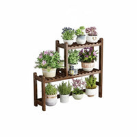 Multi-Layer Design Tiered Plant Stand Stable Structure Wooden Flower Shelf Polished Rounded Corners Stepped Plant Rack Sturdy Construction for Gardeners, Homeowners, Balcony, Indoor, Living Room, Outdoor