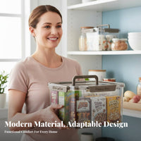 Clear Lidded Tote With Handles Latching Clear container Stackable Design for Families