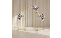 3 Pieces Indoor and Outdoor Use Gold Metal Wedding Arch Sturdy Gold Wedding Arch Easy to Assemble for Birthday Party