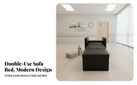 Space-Saving Foldable Sofa Bed Adjustable Backrest Folding Sofa Bed Easy Assembly Single Sleeper Armchair Sturdy Steel Frame for Hospital Visitors, Apartment Dwellers, Office Workers, Small Areas, Guest Room, Dorm, Bedroom