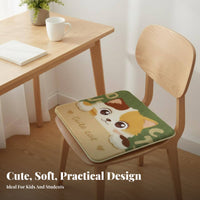 Non-Slip Cartoon Cat Seat Cushion Warm Faux Cashmere Seat Pad Washable for Students, Office Workers, Dorm Room, Classroom, Home