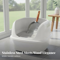 Cat Feline Waste Remover Rust-Resistant Stainless Steel Waste Scooper Efficient Sifting Metal Litter Sifter