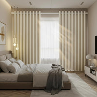 Sun Blocking Blackout Curtain Set Luxury Feel Textured Blackout Curtain Privacy Protection Window Covering Long-Lasting Drape for Light Sleepers, Alternating Schedule Workers, Apartment Dwellers, Bedroom, Living Room, Nursery, Office