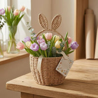 Round Paper Rope Basket Beige Paper Rope Basket Sturdy