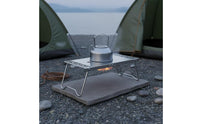 Stainless Steel Folding Table Lightweight Gas Canister heating guard Table Compact Portable Cooker Stand for Backpackers, Barbecue, Backpacking, Picnic