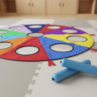 Indoor Outdoor Use Whack a Rodent Parachute Game Promotes Teamwork Rainbow Play Parachute Interactive Fun Colorful Design for Families, Adults, School Activities, Parties