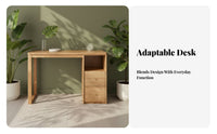Nordic Design Single-Drawer Study Desk Natural Wood Finish Writing Table Multifunctional Use Office Furniture Sturdy frame for Students, Adults, Teens, Dorm Room, Bedroom