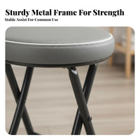 Foldable Design Round Folding Stool Space-Saving Round Top Folding Chair Padded pad Portable Seat pre-assembled for Students, event seating Hosts, Living Room, Bedroom, Indoor, Small Apartments