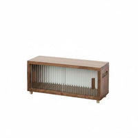 Fluted Glass Cabinet Dust-Proof Desktop Shelf Stackable Design for Countertop