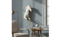Horse Sculpture with Wall Mount off-Pale Horse Heads Wall Mount Creature Head Hanging Decoration for Living Room, Farmhouse