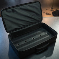 Hook-and-Loop Strips Guitar Pedal Board Carrying Case Cable Pass-Through Holes Clamshell Pedal Case Padded Soft-Lined for Guitarists, Musicians