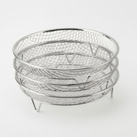 Three-Tier Air Fryer Rack Even Ventilation Cookware Accessory Silver Finish