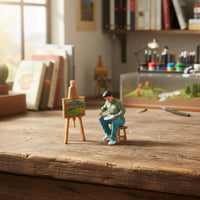 Photo Prop 1:64 Miniature People Realistic 1:64 Display Scene Figure Collectible Miniature Scale Replica Set Long-Lasting for Photography