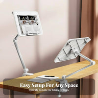 360° Rotation Adjustable limb Book Stand Foldable Design Clamp-on Cantilever limb Sturdy Build perusing Aid Wide Compatibility for Children, Office Workers, Musicians, Study Room, Bedroom, Home, Kitchen