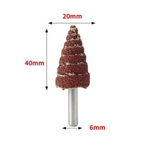 50 Pieces Sandpaper Bits Polishing Conical Grinding Head with 6 Mm Shank Smooth Conical Sanding Cone with Shank for Craftsmen, Metalworking