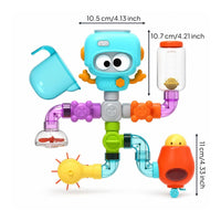Clear Pipeline Toy with Water-Wheel Colorful Modular Bath Pipeline Safe DIY Water Pipe System Hands-on for Preschoolers