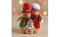 Gingerbread Family Figurine Handcrafted Gingerbread Decoration with Scarves Standing Figure for Shelves