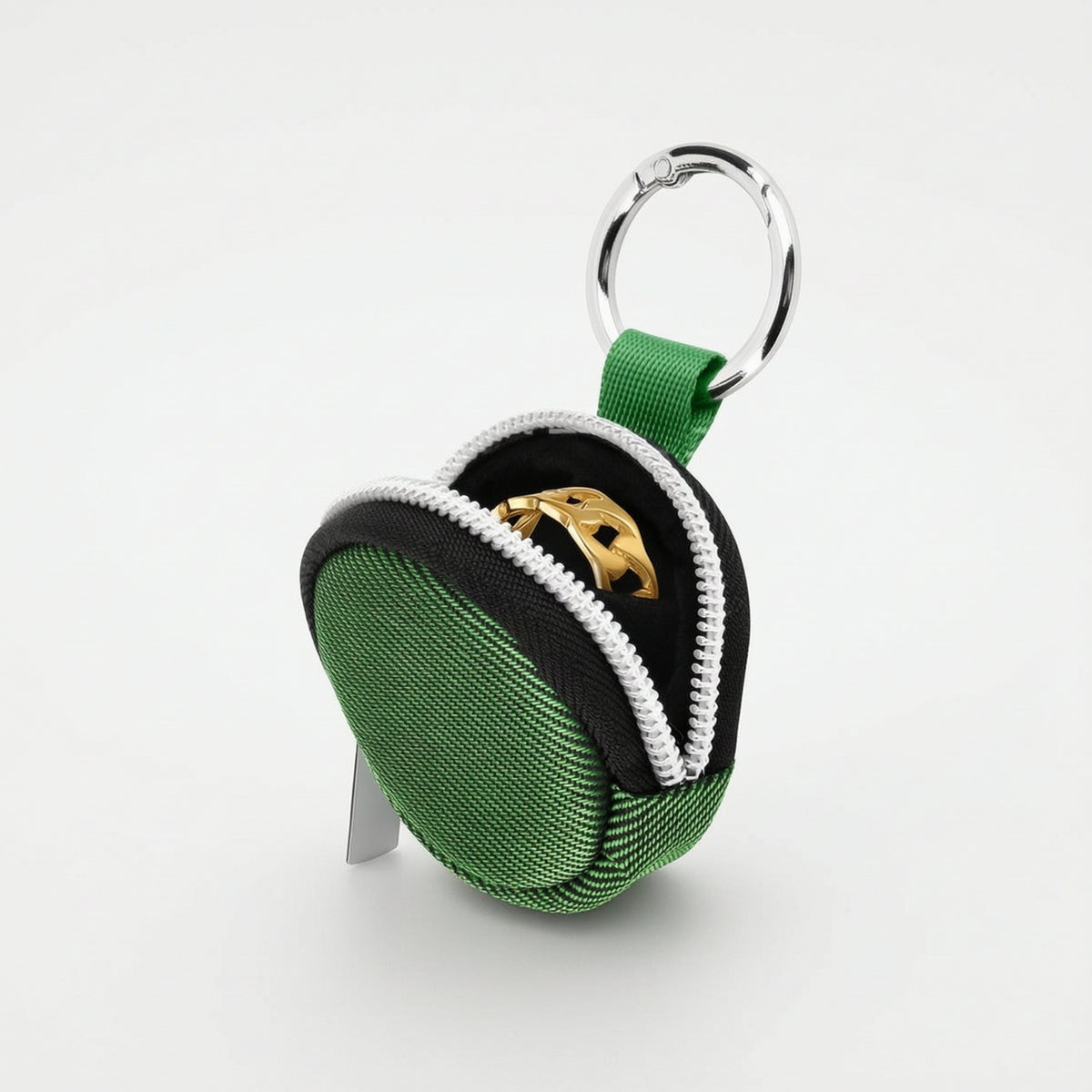 Portable Mini Jewelry Pouch with Keychain Firm Jewelry Pouch with Keychain Soft Organizer Sturdy for Commuters