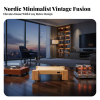 Sturdy Construction Solid Wood Amplifier Stand Heavy Duty Single Tier Audio Isolation Platform Anti-Skid Design Wooden Amp Rack Vintage Look for Audiophiles, Home Theater, Recording Studio, Living Room