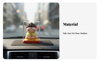 Sun-Powered Ed Nodding Doll Housewarming Gift Chinese God Dashboard Decoration Animated on Deity Figurine Dirt-Resistant Cover