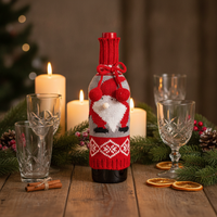Christmas Wine Bottle Cover Decor Set - Santa, Snowman, Reindeer Designs