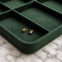 Velvet Jewelry Display Tray with Lid for Necklaces, Rings, Bracelets, and Earrings