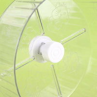 Silent Hamster Wheel with Stand, 21cm Diameter PVC Material Running Wheel for Small Pet Exercise, Transparent Blue or White Cage Accessory Habitat