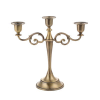 Tabletop 3-Arm Candelabra Scrollwork Candelabra with 3 Arms Weighted Triple Candle Holder Elegant for Brides, Dinner Parties