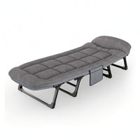 Padded Folding Lounge Bed Comfortable Folding Bed Multi-Use Office Rest Cot Supportive for Guest Room