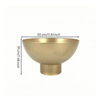 Gold Metal Planter with Pedestal Tabletop Bowl Planter Decorative Table Centerpiece Wide-Mouth for Indoor