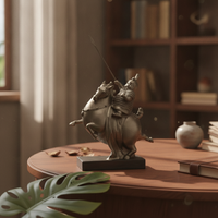 Terracotta Warrior Figurines with Horse Historical Tabletop Ornament Collectible
