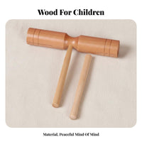 High and Low Tsingles two-tsingletsingle Wood percussion block Develops Rhythm Skills Slotted Wood percussion block with Mallet Natural Sound Percussion Instrument single-Piece Design for Classroom