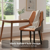 Italian design Upholstered Side Chair Minimalist Design Curved Backrest Chair Padded Seat Dining Seating adaptable Use for Restaurant Owners, Interior Designers, Homeowners, Living Room, Kitchen