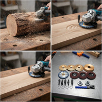 20 Pieces Versatile Angle Grinder Attachment Set Abrasive Woodworking Grinding Disc Kit Rotary Carbide Burr Bit Set Universal for Carvers