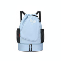 Multi-Use Badminton Bag Backpack Lightweight Shoe Compartment Backpack Large Capacity Gym Drawstring Bag Carry Handles for Swimming