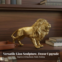 Resin Lion Sculpture European Design Resin Lion Figurine Creature Figurine Symbol of Strength Symbol Decoration Collectible