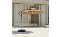 Cantilever Umbrella with Wheeled Base Commercial Offset Patio Umbrella with Light Heavy-Duty for Restaurants, Cafes, Patios, Terraces, Storefronts