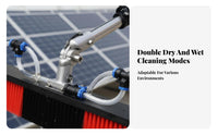 Photovoltaic Panel Washing Tool Easy to Use Telescopic Photovoltaic Module Cleaner Scratch Bristles Water-Fed Telescopic Pole Brush for Maintenance