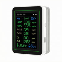 Portable Air Quality Monitor Rechargeable Battery Handheld Air Quality Monitor Home Gadget Color Display Rectangular