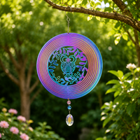 Modern 3D Wind Chime, Suncatcher for Garden & Balcony, 30.5cm Diameter, 55cm Height, Weatherproof Wind Spinner for Homeowners
