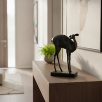 Deer Sculpture with Marble Base Minimalist Deer Statue with Marble Base Contemporary for Homeowners, Office, Bookshelf