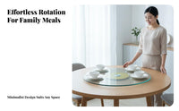Glass Dining Table Turntable Smoothly Rotating Rotation Dining Table Turntable Easy to Clean Glass Rotating Tray for Families, Banquets, Restaurants