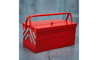 Folding Foldable Metal with Trays Heavy Duty Folding Handheld Tool Box for Garage, Workshop
