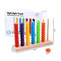 Wooden Stacking Peg Toy with Beads Early Learning Bead Game color sorting Educational Peg Board with Beads for Preschoolers