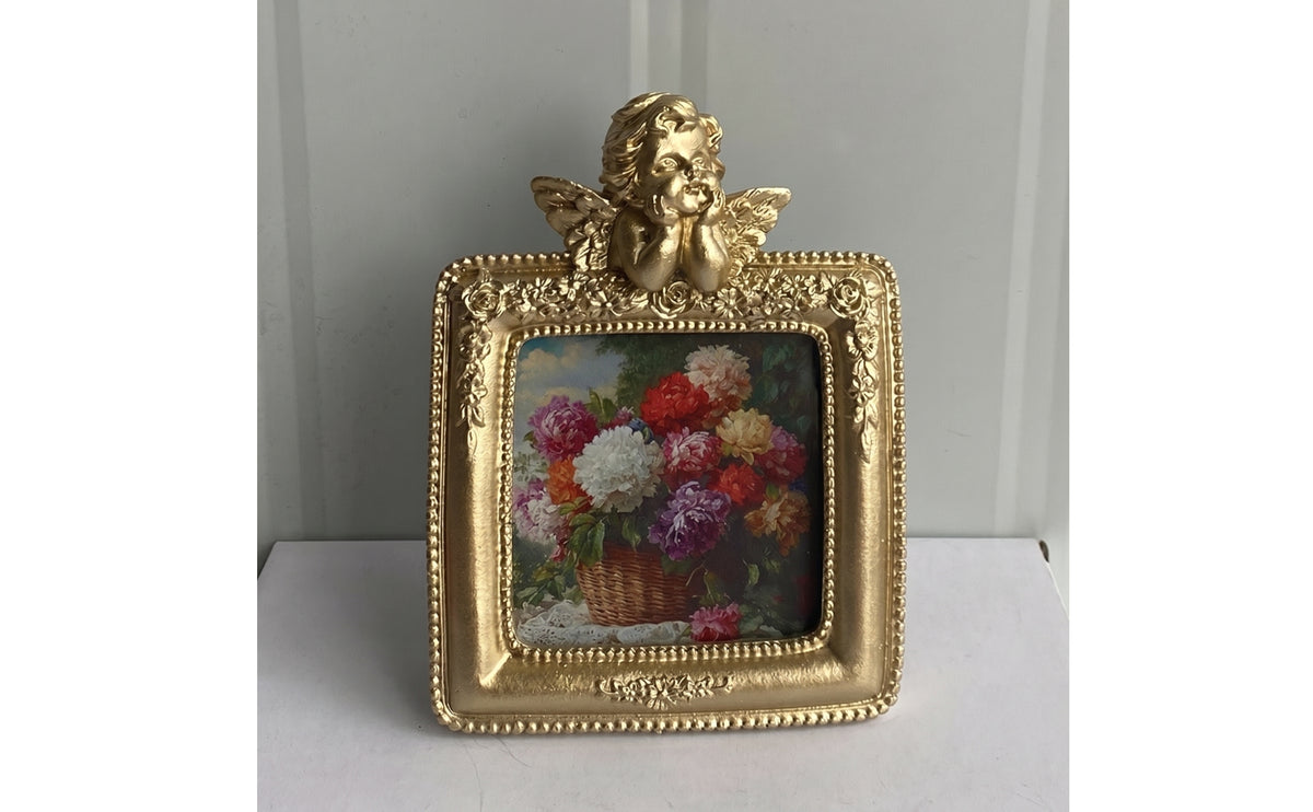 Gilded Ornate Picture Frame Tabletop Vintage Picture Frame Decorative Elegant for Home Decorators, Living Room, Bedroom, Entryway