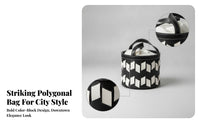 Black and White Loop Handles Cylindrical Storage Basket Open-Top Basket