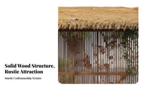 Wooden Tea House Solid Wood Thatched Roof Gazebo Rustic Design Japanese Design Pergola for Homestay Managers, Homeowners, Courtyard, Backyard, Patio