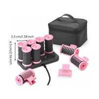 8 Pieces Long-Lasting Curls Heated Hair Rollers with Clips Fast Heating Electric Hot Roller Set Adds Volume and Luster Hot Roller Set Ceramic Technology for Travelers, On the Go, Business Trips