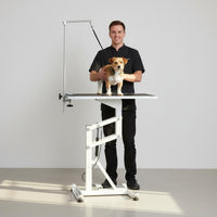 Rotating Grooming Table with Grooming Post Sturdy Frame Rotating Pet Grooming Table Easy to Clean