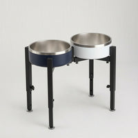 Metal Elevated Dog Bowl Stand Easy to Clean Dog Bowl Stand with Stainless Steel Bowls Dishwasher-Safe Pet Feeder with Stainless Steel Bowls Rust-Resistant for Dogs, Pets, Indoor, Kitchen